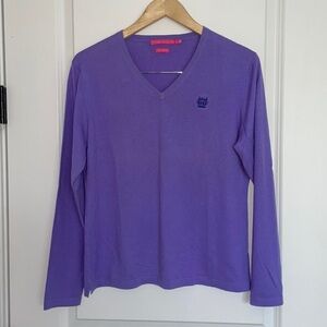 Peter Millar Women’s 4 Ply Cashmere V-neck Sweater Purple L